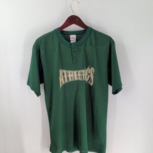 Vintage Y2K Oakland Athletics #1 High Five Sportswear Mens Green Jersey Size L